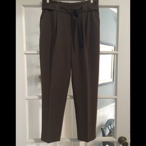 NWT Top Shop Nordstrom, olive, paper bag waist slacks, size 8